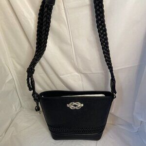 Brighton-Interlock Freda Small Cross Body Bucket Bag in Black (NEW)